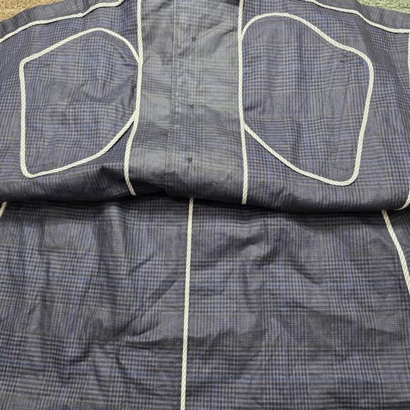 NWT Brooks Brothers Red Fleece Plaid Blue Black Rain Cape Jacket S - Picture 6 of 9